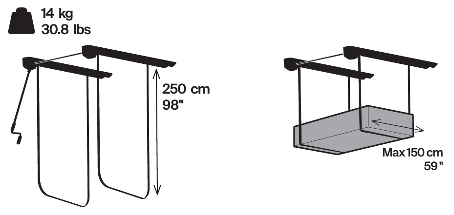 Thule 572051 wymiary opuszczania i montażu
